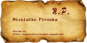 Mizsialko Piroska névjegykártya